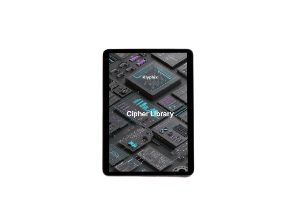 Tablet displaying 'Cipher Library' course