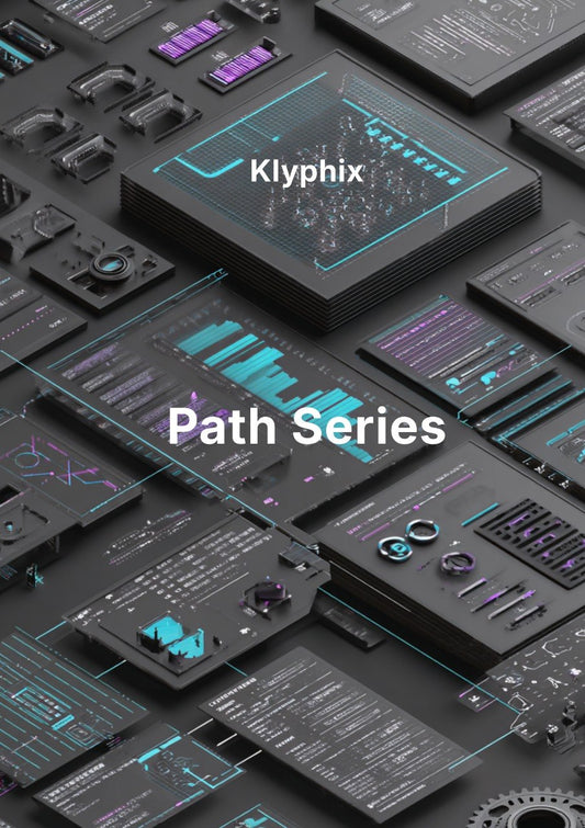 Collection of digital interfaces with 'Klyphix Path Series' branding on a dark background.
